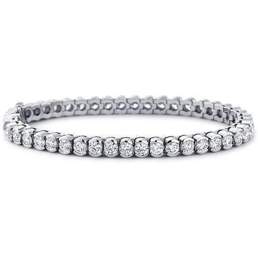 8.10 Ct Round Cut Tennis Bracelet Genuine Diamonds White Gold