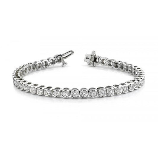 8.40 Ct Round Cut Natural Diamond Tennis Bracelet Fine Jewelry White Gold