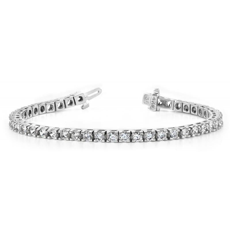 8.60 Carats Round Genuine Diamond Basic Tennis Bracelet 14K White Gold