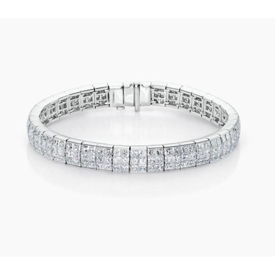 8.75 Carats Small Round Cut Genuine Diamonds Tennis Bracelet Gold White 14K
