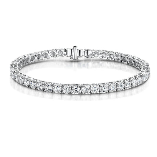 9 Carats Round Brilliant Genuine Diamond Tennis Bracelet White Gold Jewelry