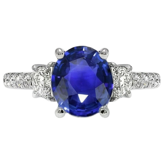 9 Ct Sapphire Ring Natural Earth Mined Diamond Jewellery