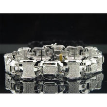 9.50 Carats Round Cut Real Diamond Men Bracelet White Gold 14K