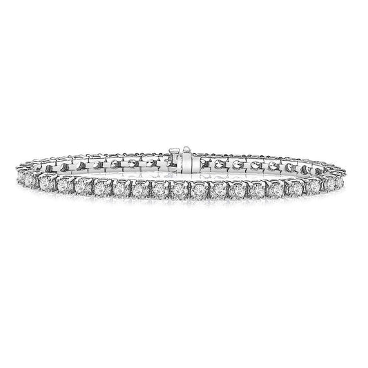 9.50 Carats Round Natural Diamond Tennis Bracelet Women Gold