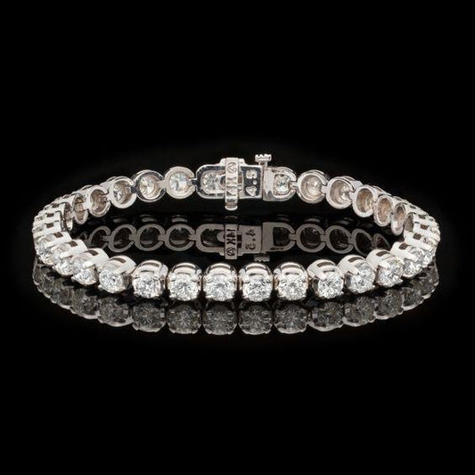 9.60 Carats Round Cut Genuine Diamond Tennis Bracelet White Gold