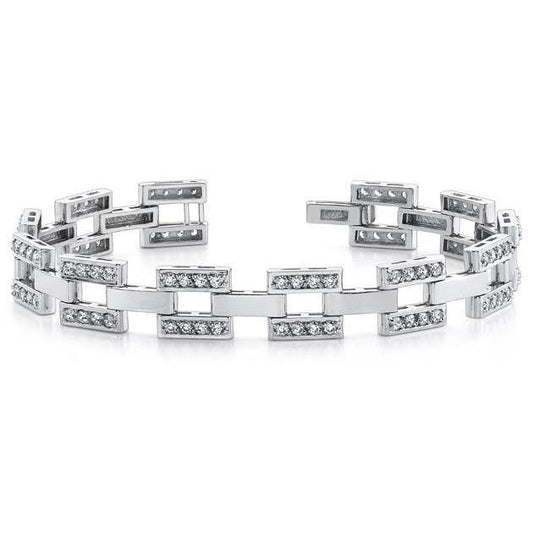 9.60 Ct Round Real Diamond Mens Bracelet Solid White Gold Fine Men Jewelry