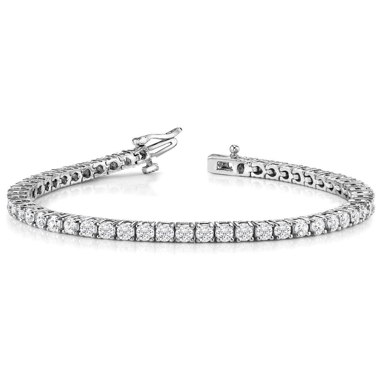 9.90 Carats Round Sparkling Genuine Natural Earth Mined Diamonds Tennis Bracelet