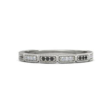 Anniversary Band 0.54 Carats Black Genuine Diamonds Vintage White Gold 14K