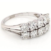 Anniversary Band 4 Carats Double Row Shank Setting White Gold 14K