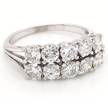 Anniversary Band 4 Carats Double Row Shank Setting White Gold 14K