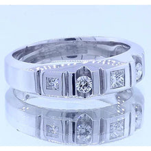 Anniversary Band Princess & Round Real Diamonds White Gold 14K 1 Carat