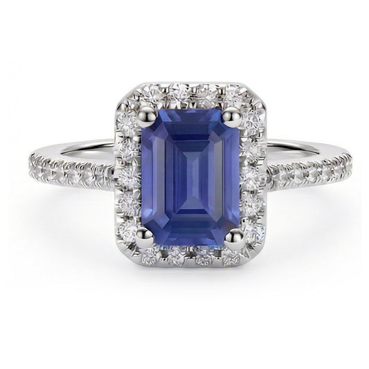 natural emerald sapphire 3.50ct ring side angle