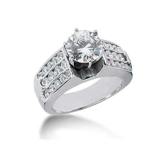 natural round diamond 2.51ct ring front view
