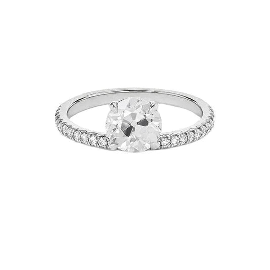 natural round diamond 2.50ct ring front view