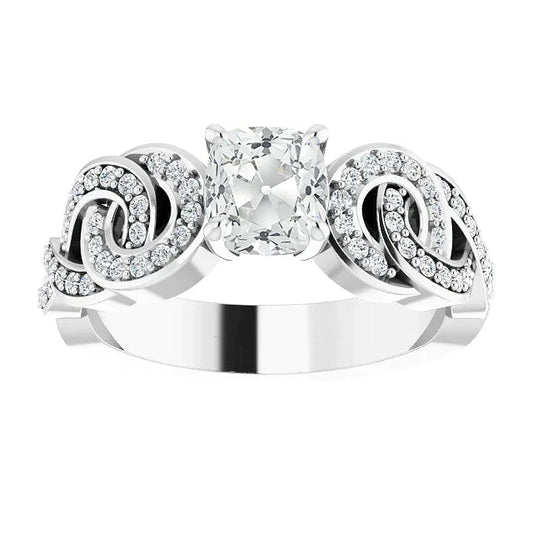 natural round diamond 4.50ct ring front view