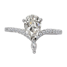 Anniversary Ring Enhancer Pear Old Mine Cut Natural Diamond 4.50 Carats