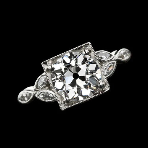 natural round diamond 2.50ct ring front view
