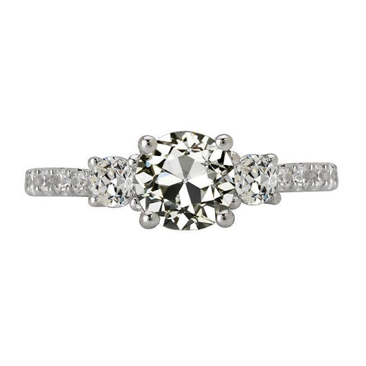 natural round diamond 5ct ring front view
