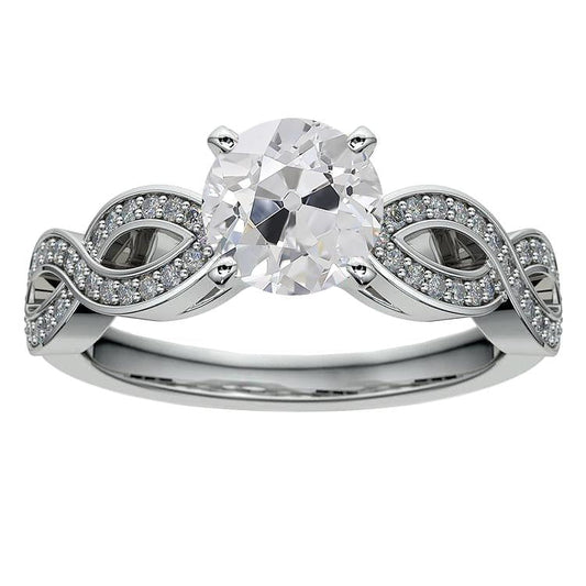 natural round diamond 5ct ring front view