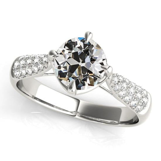 natural round diamond 4ct ring front view