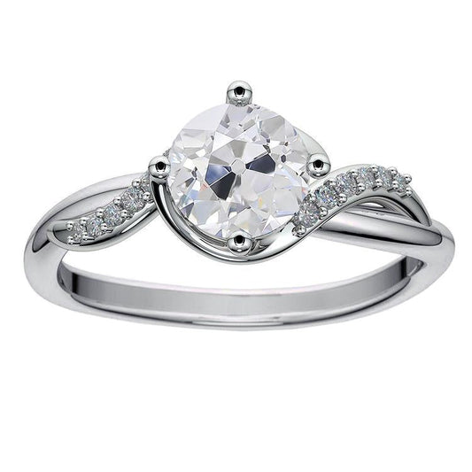 natural round diamond 3.50ct ring front view