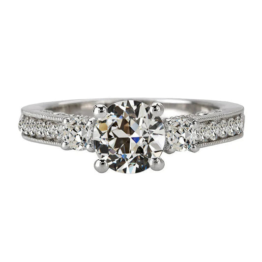 natural round diamond 6ct ring front view
