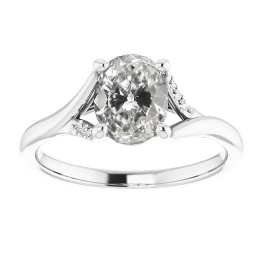 natural round diamond 3.50ct ring front view