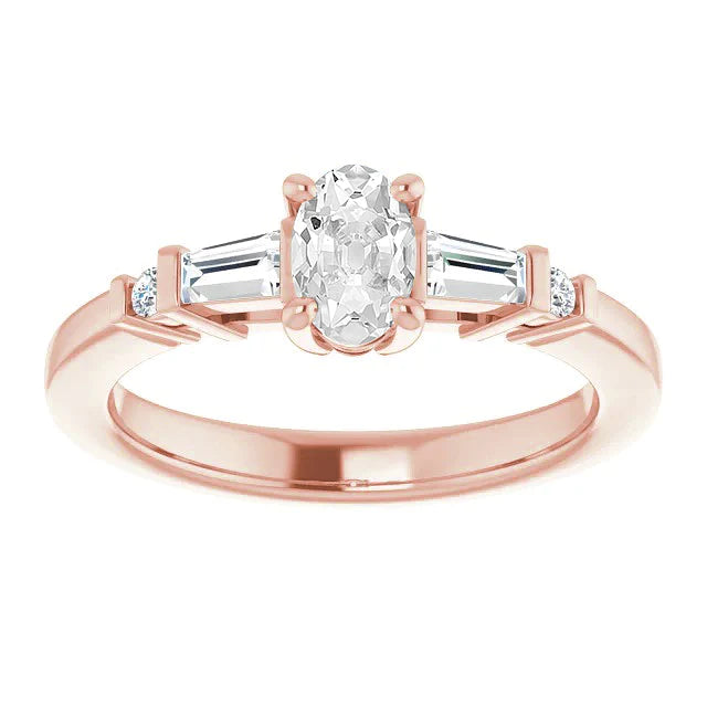 Anniversary Ring Oval Old Miner Real Diamonds 5 Stone Prong Set 3.65 Carats