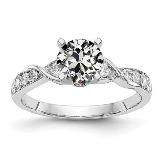 natural round diamond 2.75ct ring front view