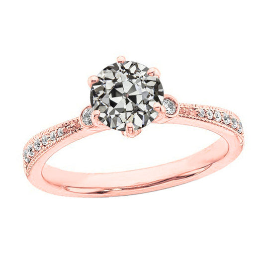 natural round diamond 2.75ct ring front view