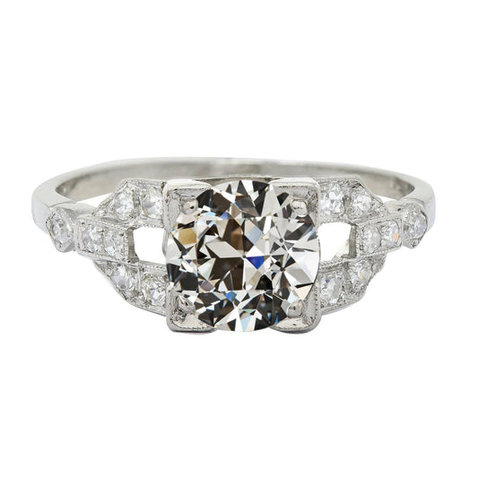 natural round diamond 4.75ct ring front view