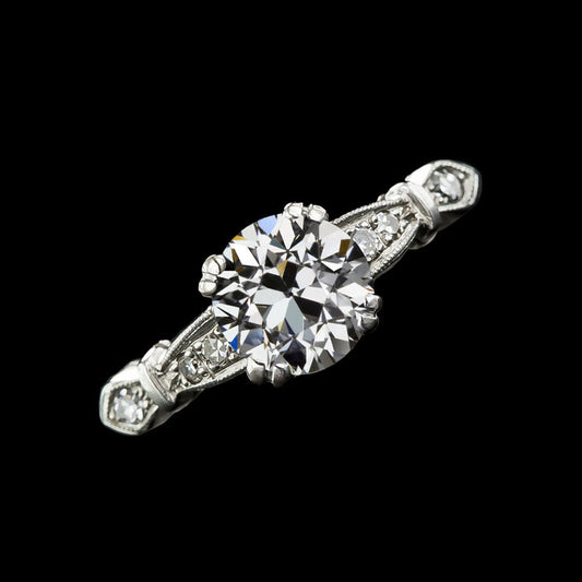 natural round diamond 3ct ring front view