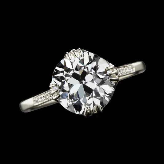natural round diamond 4ct ring front view