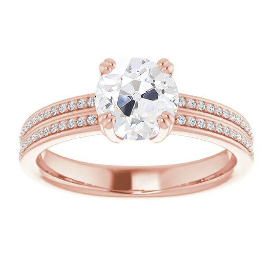 natural round diamond 5.50ct ring front view