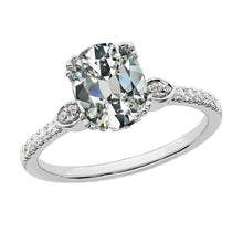 Anniversary Ring With Accents Oval Old Mine Cut Real Diamond 4.50 Carats