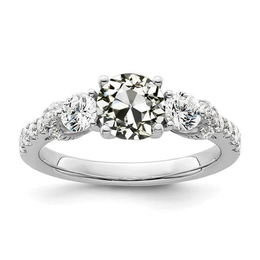 natural round diamond 3ct ring front view