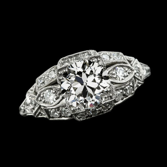 natural round diamond 3.75ct ring front view