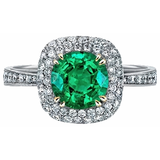 High-End Emerald Gemstone Ring 3 ct – front view