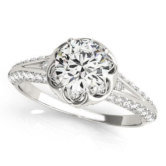 natural round diamond 3.70ct ring front view