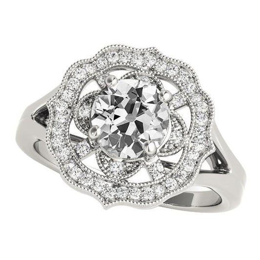natural round diamond 4.75ct ring front view