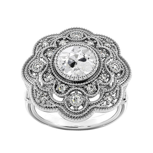natural round diamond 3.25ct ring front view