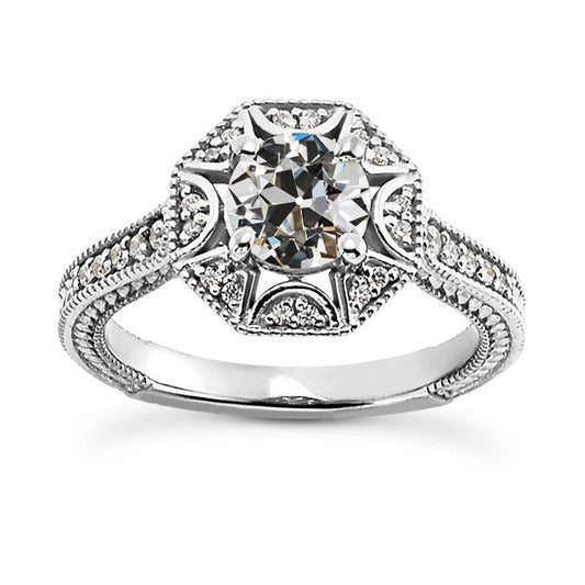 natural round diamond 4.25ct ring front view