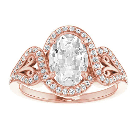 natural round diamond 7.75ct ring front view