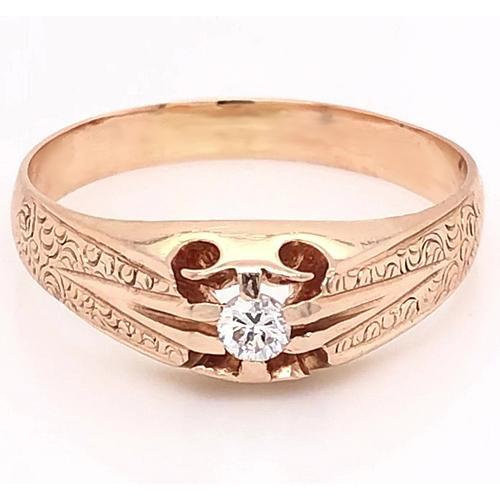 Antique Style Men's Natural Diamond Ring 0.50 Carats Filigree