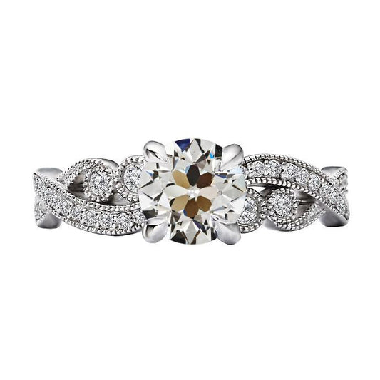 natural round diamond 4ct ring front view