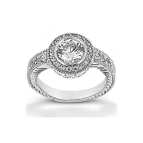 natural round diamond 1.35ct ring front view