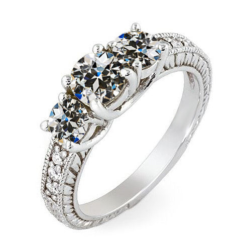 natural round diamond 2.50ct ring front view