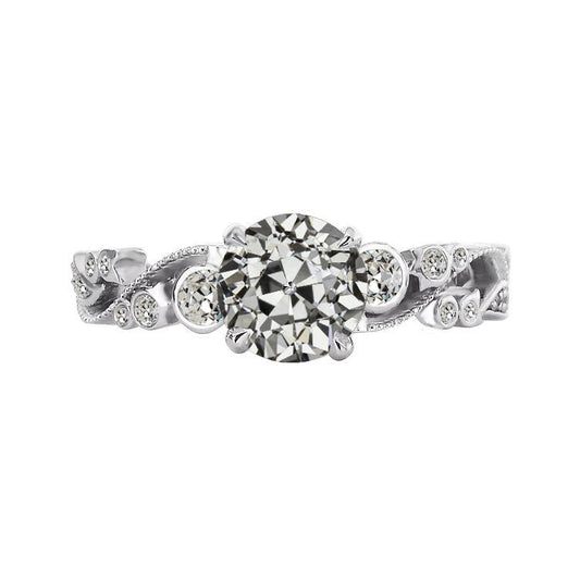 natural round diamond 4ct ring front view