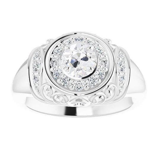 natural round diamond 2.75ct ring front view