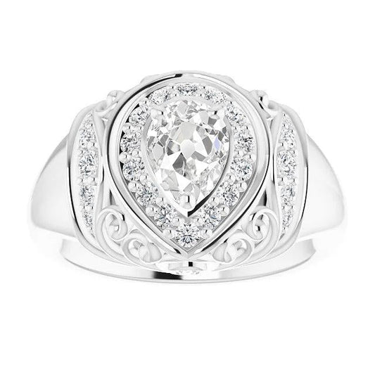 natural round diamond 3.75ct ring front view